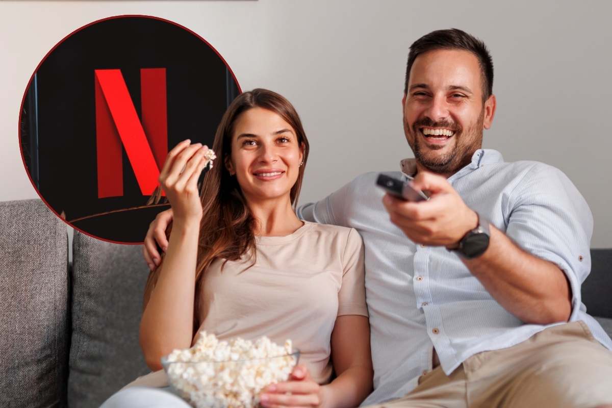 coppia e logo netflix